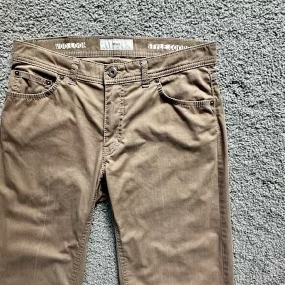 BRAX Style Cooper 5 Pocket Regular Cut HI-FLEX Mens Jeans - 31x34 - Lgt. Brown - Picture 2 of 10